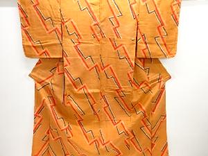 大正ロマン　幾何学模様織り出し銘仙着物